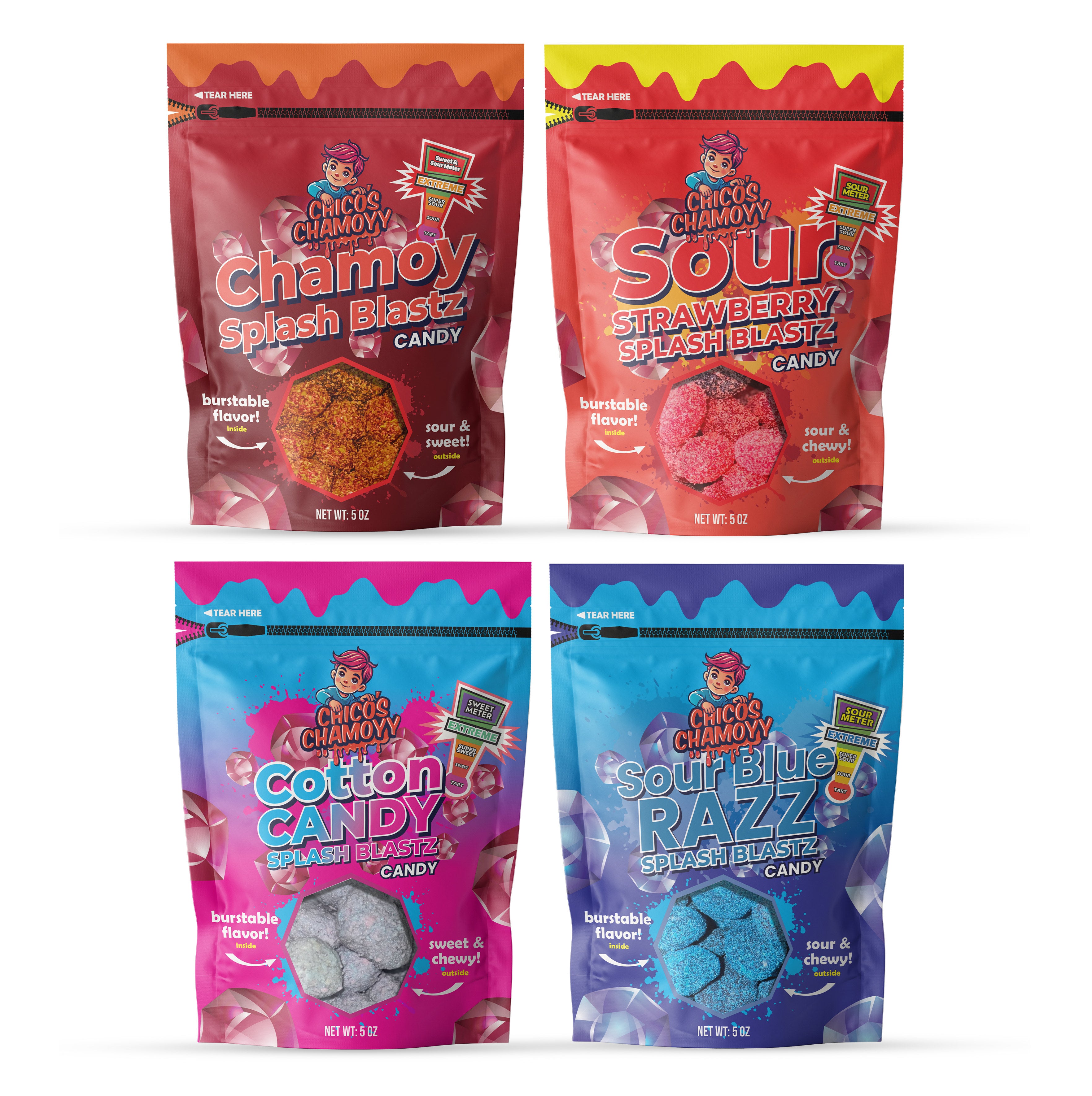 Viral Gushers 4 Pack Ultimate 20oz Splash Blastz Bundle- Sour Blue Raz ChicosChamoyy Viral Gushers 4 Pack Ultimate 20oz Splash Blastz Bundle- Sour Blue Raz ChicosChamoyy
