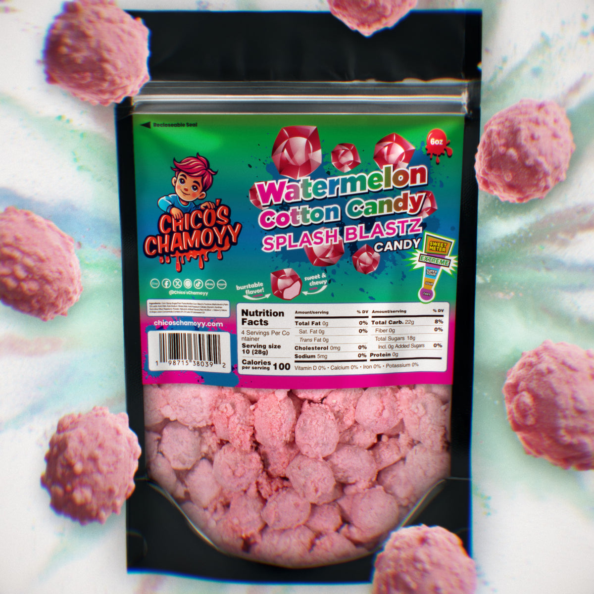 *NEW PRODUCT* Watermelon Cotton Candy Viral Gushers Splash Blastz 6oz Candy