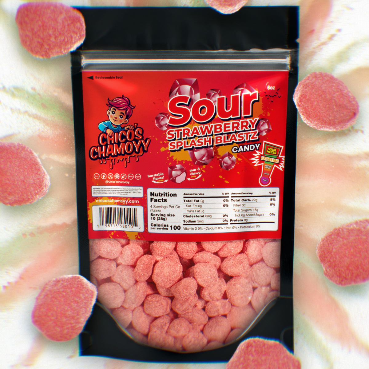 Sour Strawberry Viral Gushers Splash Blastz 6oz Candy
