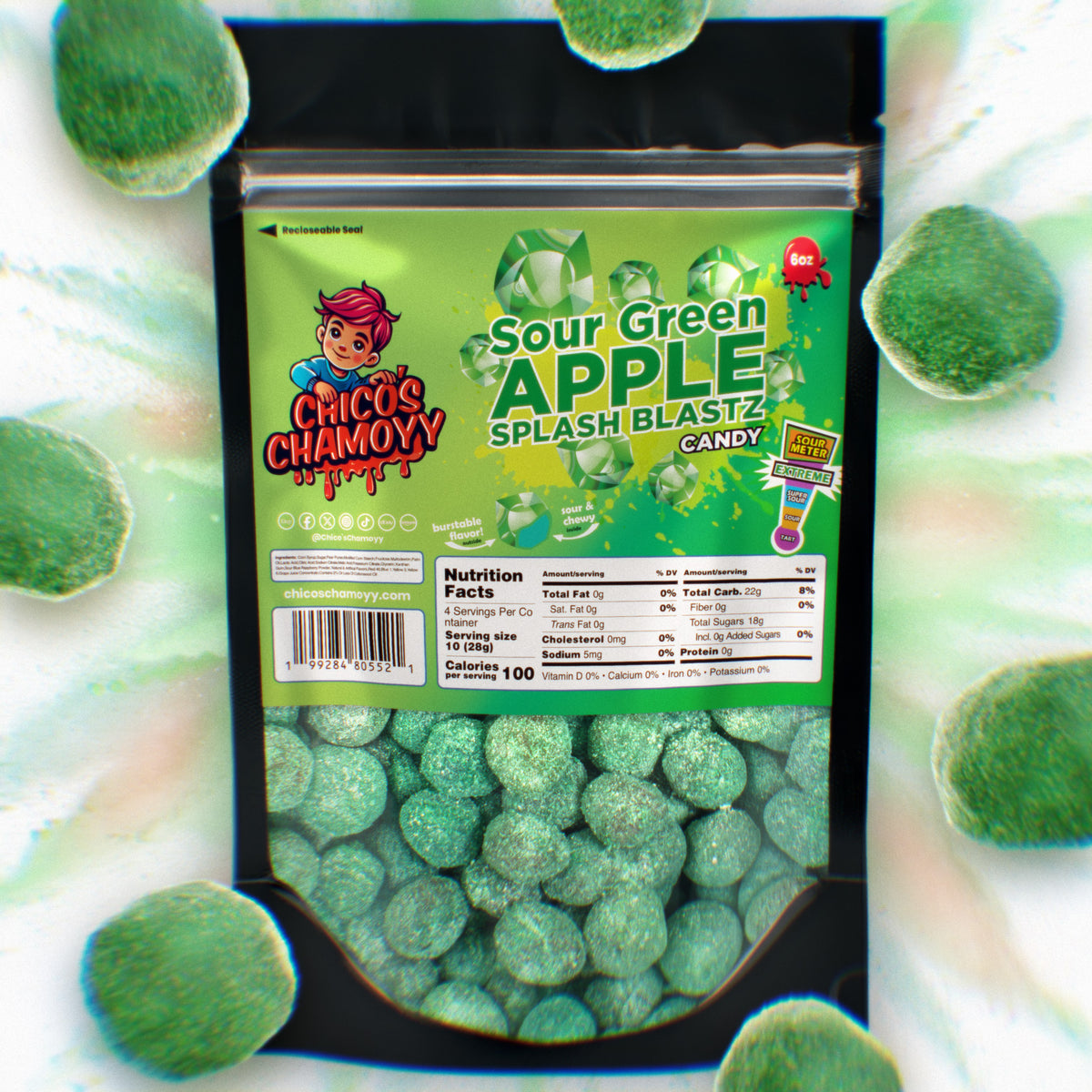 *NEW PRODUCT* Sour Green Apple Viral Gushers Splash Blastz 6oz Candy